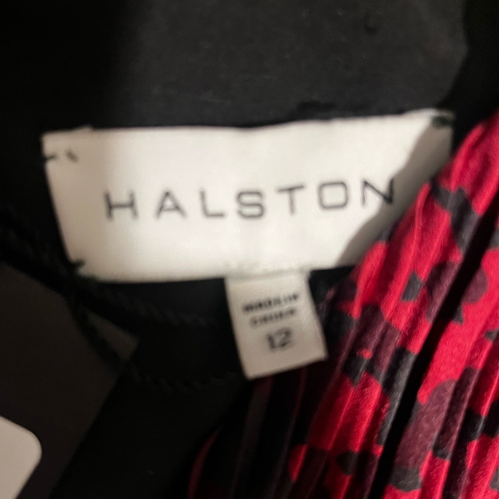 New Halston Heritage Red and Blue Patterned Dress size 12 - Picture 10 of 14